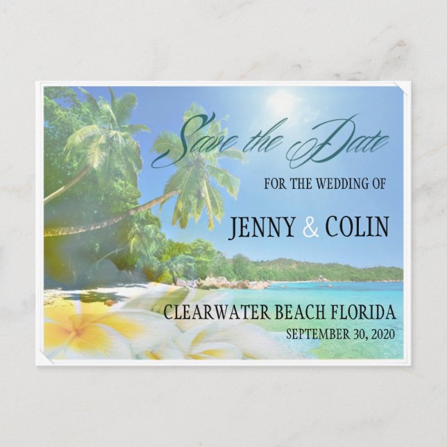 Carte Postale Faire-part Sunshine Beach Photo Enregistrer La Date (Devant)