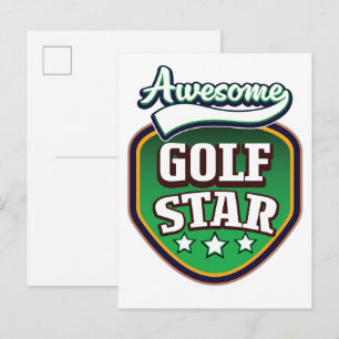 Carte Postale Faire-part Superbe étoile de golf 
