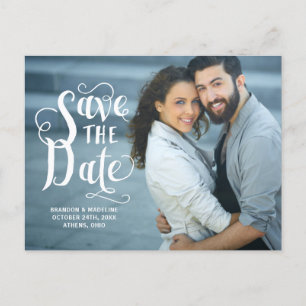 Carte Postale Faire-part Superposition de lettrage de calligraphie Photo En