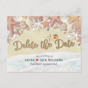 Carte Postale Faire-part Supprimer La Date Mariage Postpontage Summer Beach