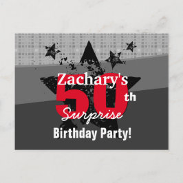 Carte Postale Faire-part SURPRISE Sauvez la date 50e fête d'anniversaire A0