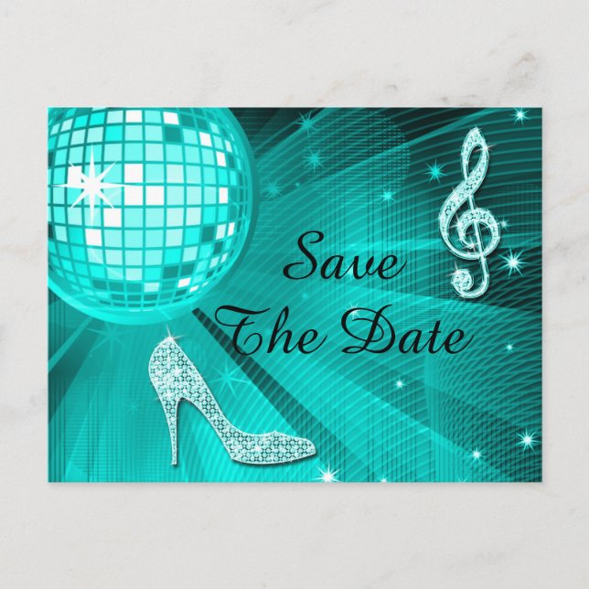 Carte Postale Faire-part Talons Aiguilles Brillants 17e Anniversaire Save T (Devant)