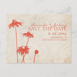 Carte Postale Faire-part Tangerine Orange Black Eyed Susans Enregistrer la 