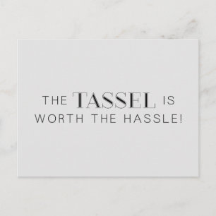 CARTE POSTALE FAIRE-PART TASSE WORTH HASSLE GRAD EXPRESSIONS DE FIN D'ÉTUDE