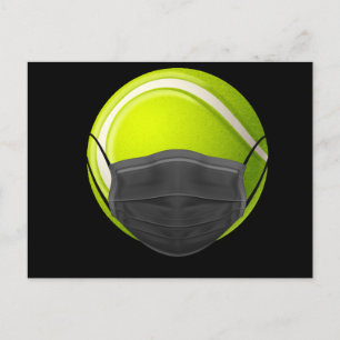 Carte Postale Faire-part Tennis Face Mask Funny Tennis Quarantine Rack Offi