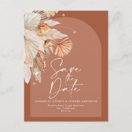 Carte Postale Faire-part Teracotta moderne bohème pampas herbe élégant