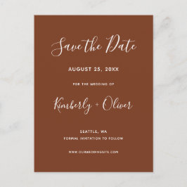 Carte Postale Faire-part Terracotta Rustic Burnt Orange Enregistrer La Date