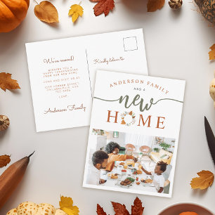 Carte Postale Faire-part Thanksgiving Wreath Photo New Home Holiday Moving