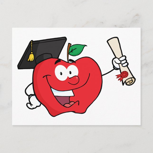 Carte Postale Faire-part Titulaire D'Un Diplôme De Caractère Apple (Devant)