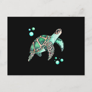 Carte Postale Faire-part Tortue de mer magnifique aquarelle