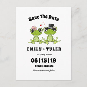 Carte Postale Faire-part Totalement amoureux Mariage Grenouille Save The Da