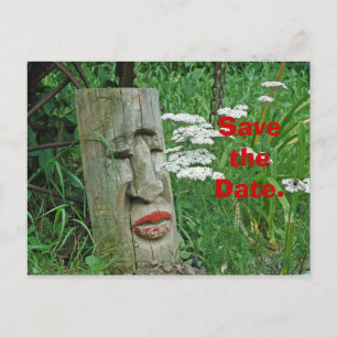 Carte Postale Faire-part Totem rouge à lèvres Enregistrer la date