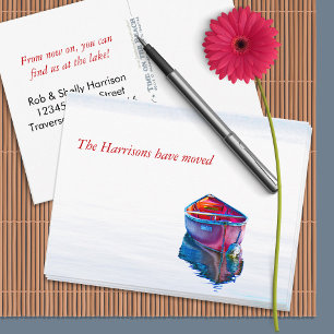 Carte Postale Faire-part Toujours Eau Red Canoe Nouvelle adresse