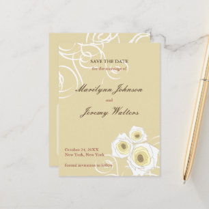 Carte Postale Faire-part Tourner les Roses Crème Romantique Mariage Sauvega