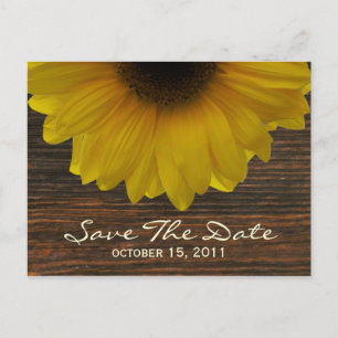 Carte Postale Faire-part Tournesol et économies d'automne de Barnwood la