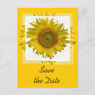 Carte Postale Faire-part Tournesol jaune Enregistrer la date Annonce