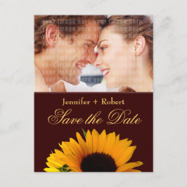 Carte Postale Faire-part Tournesol rustique Enregistrer la date