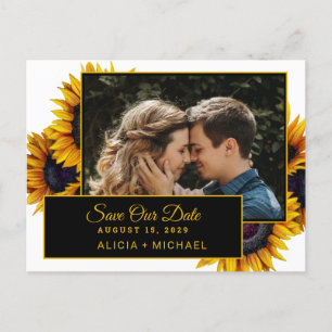 Carte Postale Faire-part Tournesols rustiques faire part de mariage photo m