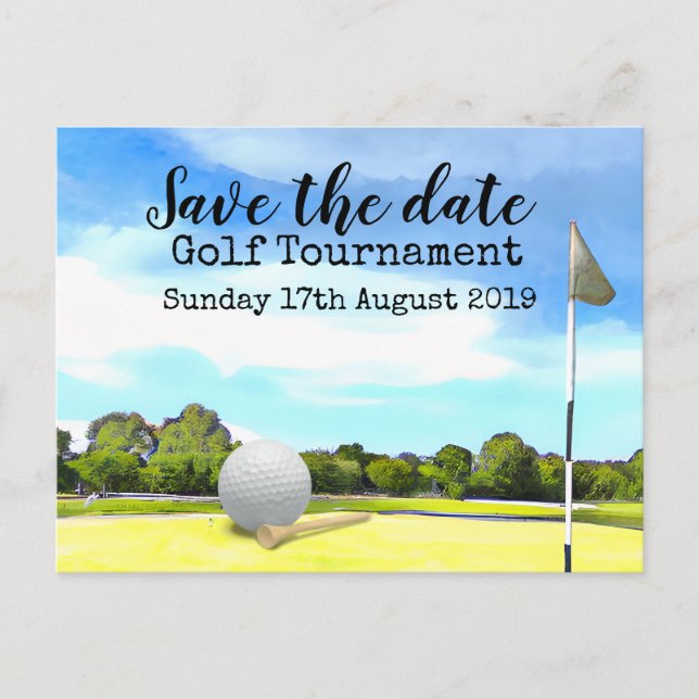 Carte Postale Faire-part Tournoi de golf à ne pas manquer  (Devant)