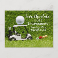 Tournoi de golf Golf Save the date avec voiturette