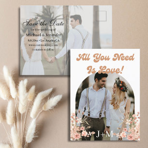 Carte Postale Faire-part tout ce dont vous avez besoin est amour, boho 2 ph