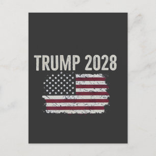 Carte Postale Faire-part Trump 2028 Élection Président Drapeau Américain