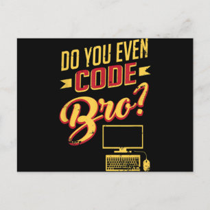 Carte Postale Faire-part Tu Codes Même Frère Drôle Ingénieur Logiciel