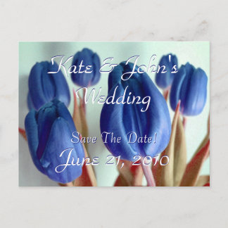 Carte Postale Faire-part Tulipes Bleues