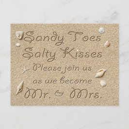 Carte Postale Faire-part Turquoise Beach Sandy Toits Salty Baisers Enregist