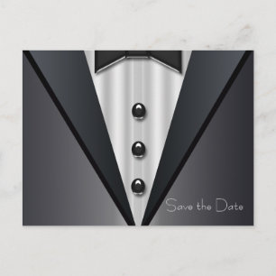 Carte Postale Faire-part Tuxedo et habiller Enregistrer la date