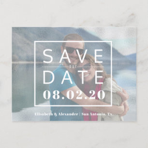 Carte Postale Faire-part Typographie audacieuse mariage photo moderne enreg