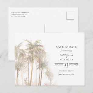 Carte Postale Faire-part Typographie Des Arbres Tropicaux Modernes Enregist
