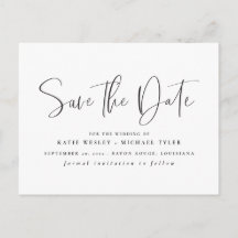 Typographie minimale noire Enregistrez la date