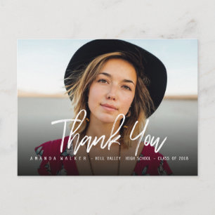 Carte Postale Faire-part Typographie moderne Merci de graduation photo