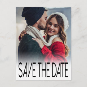 Carte Postale Faire-part Typographie moderne Photo Enregistrer la date