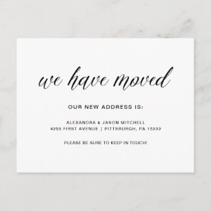 Carte Postale Faire-part Typographie moderne simple   Changement d'adresse