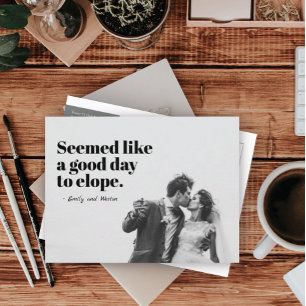 Carte Postale Faire-part Un bon jour pour Elope Photo