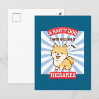 Carte Postale Faire-part Un chien heureux Chien mignon