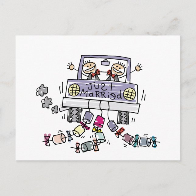 Carte Postale Faire-part Un Mariage gay vient de se marier (Devant)