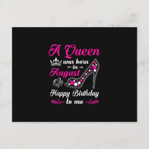 Carte Postale Faire-part Une Reine Est Née En Août Femmes D'Anniversaire