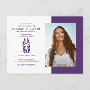 Carte Postale Faire-part Université d'Albany Chef de la mascotte Great Dane