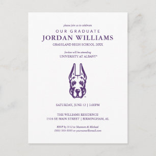 Carte Postale Faire-part Université d'Albany Chef de la mascotte Great Dane