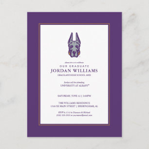 Carte Postale Faire-part Université d'Albany Chef de la mascotte Great Dane