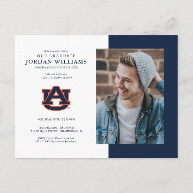 Carte Postale Faire-part Université d'Auburn | Futur diplômé d'Auburn (Devant)