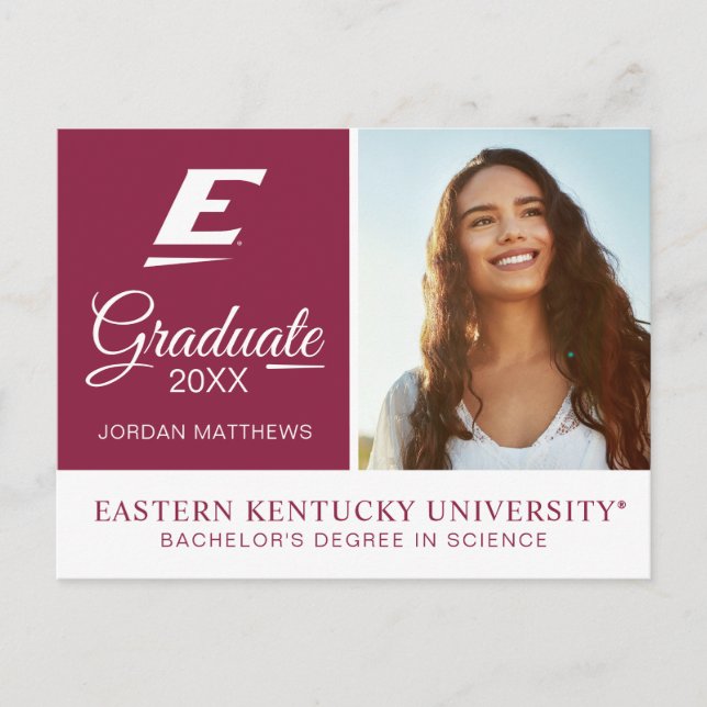 Carte Postale Faire-part Université de l'Eastern Kentucky E (Devant)