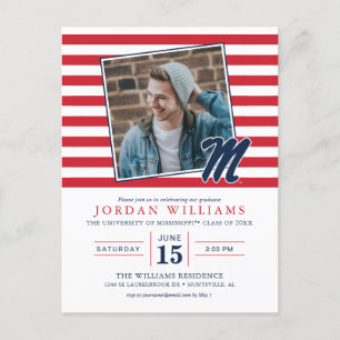 Carte Postale Faire-part Université du Mississippi Script M