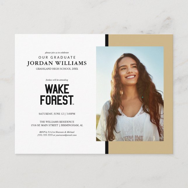 Carte Postale Faire-part Université Wake Forest | Wake Forest (Devant)