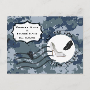 Carte Postale Faire-part USN Navy Date à retenir & Chaussures