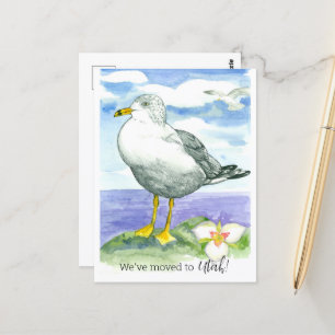 Carte Postale Faire-part Utah Seagull Sego Lily Flower