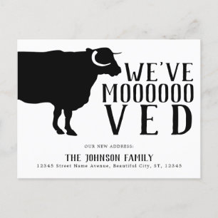 Carte Postale Faire-part Vache simple drôle nous avons déménagé nouvelle ad
